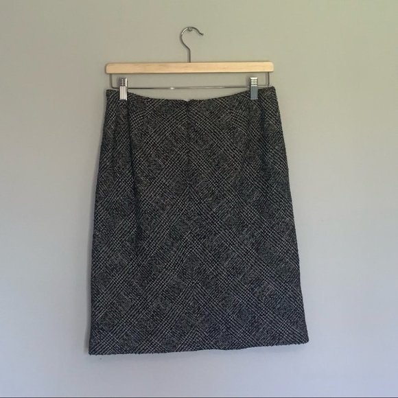 Talbots‎ Petites  A-Line Tweed Skirt Career Grey Black Size 6 US Petite - Picture 9 of 9
